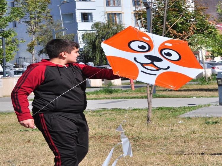 Kars'ta uçurtmalar Gazze’deki çocuklar için gökyüzüne bırakıldı