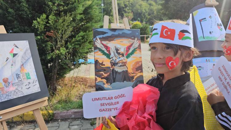 Zonguldak’ta uçurtmalar ‘Filistinli çocuklar’ için uçtu