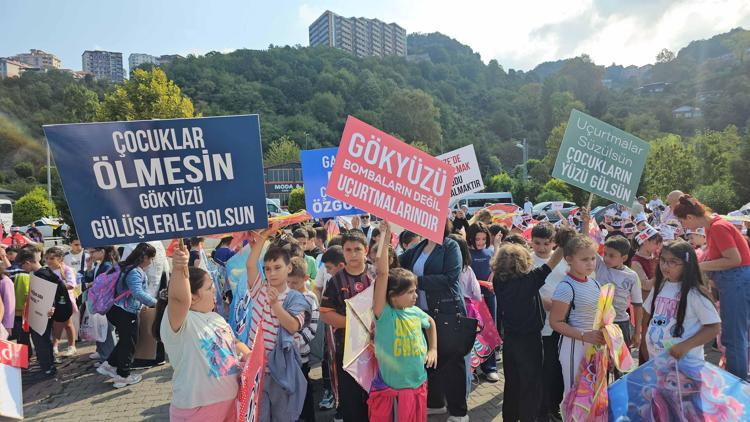 Zonguldak’ta uçurtmalar ‘Filistinli çocuklar’ için uçtu