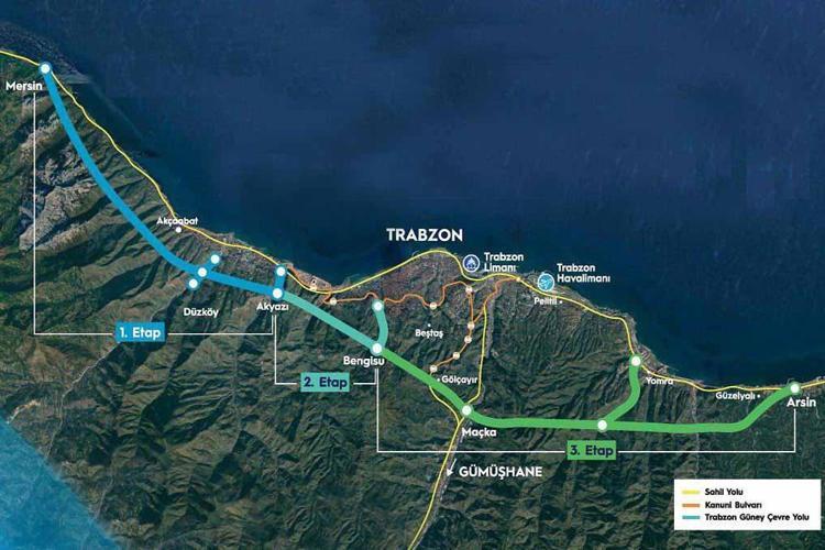 Dağlar deliniyor sahil yolu nefes alıyor; 54 kilometrelik güzergaha 3 şeritli yol