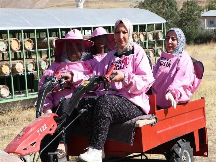'Pembe maskeli’ kadın arıcılar hasada başladı