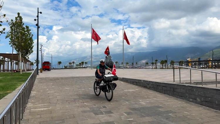 Bisikletiyle Türkiye turuna çıktı, 75’inci şehir Hatay’a ulaştı