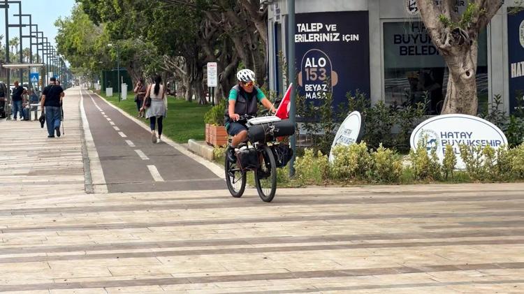 Bisikletiyle Türkiye turuna çıktı, 75’inci şehir Hatay’a ulaştı