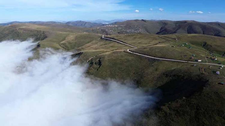 Trabzon’da sis bulutu dronla görüntülendi