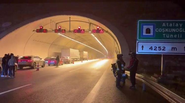 Kuzey Marmara Otoyolu'nda tünelde TIR yangını