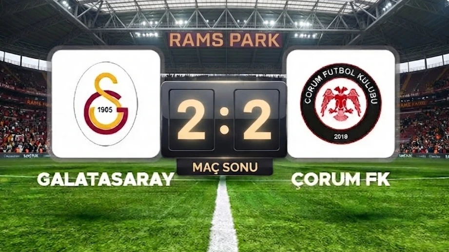 GALATASARAY, 10 KİŞİ KALAN RAKİBİ ARCA ÇORUM FK KARŞISINDA 1 PUANA RAZI OLDU